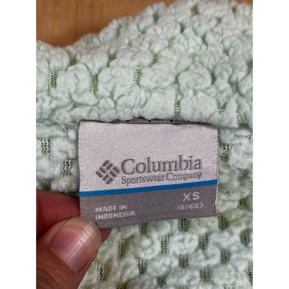 Girl’s Columbia Fire Side Sherpa Jacket Size XS (6/6X) Full Zip Light Mint Green